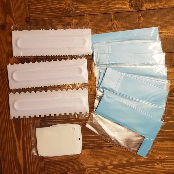 NEW - Cake frosting icing scraper comb smoother cake decorating tools set of 14 - Picture 2 of 10
